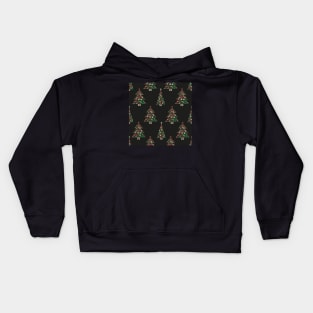 Made of paw print Christmas tree Kids Hoodie